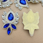 Royal Blue Rhinestone Applique Patch For Lehenga Embellishment – Pack of 5