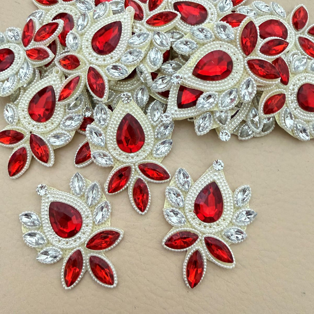 Handmade Applique for ethnic wear Red Motifs Patch – Pack of 5