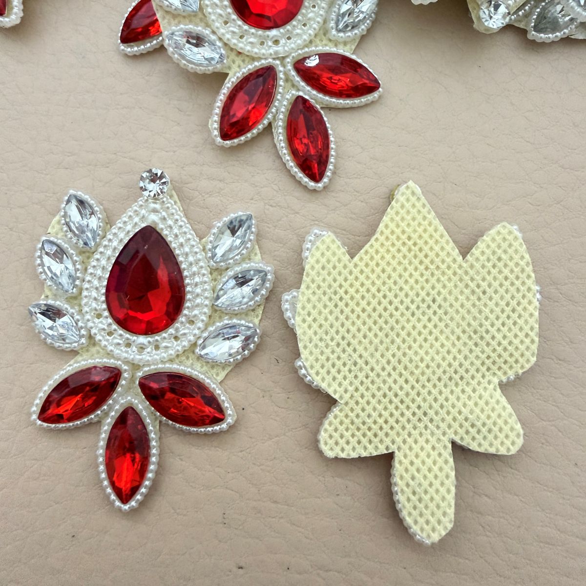 Handmade Applique for ethnic wear Red Motifs Patch – Pack of 5