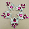 Pink Rhinestone Indian ethnic Applique Patch for Bridal Decor – Pack of 5