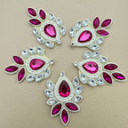 Pink Rhinestone Indian ethnic Applique Patch for Bridal Decor – Pack of 5