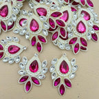 Pink Rhinestone Indian ethnic Applique Patch for Bridal Decor – Pack of 5