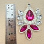 Pink Rhinestone Indian ethnic Applique Patch for Bridal Decor – Pack of 5