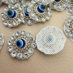 Evil Eye Rhinestone & Pearl Applique Patch – Pack of 25