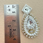 Pearl & Crystal Rhinestone Teardrop Applique Patch – Pack of 25