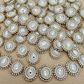 White Pearl & Rhinestone lehenga embellished Applique Patch – Pack of 25