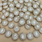 White Pearl & Rhinestone lehenga embellished Applique Patch – Pack of 25