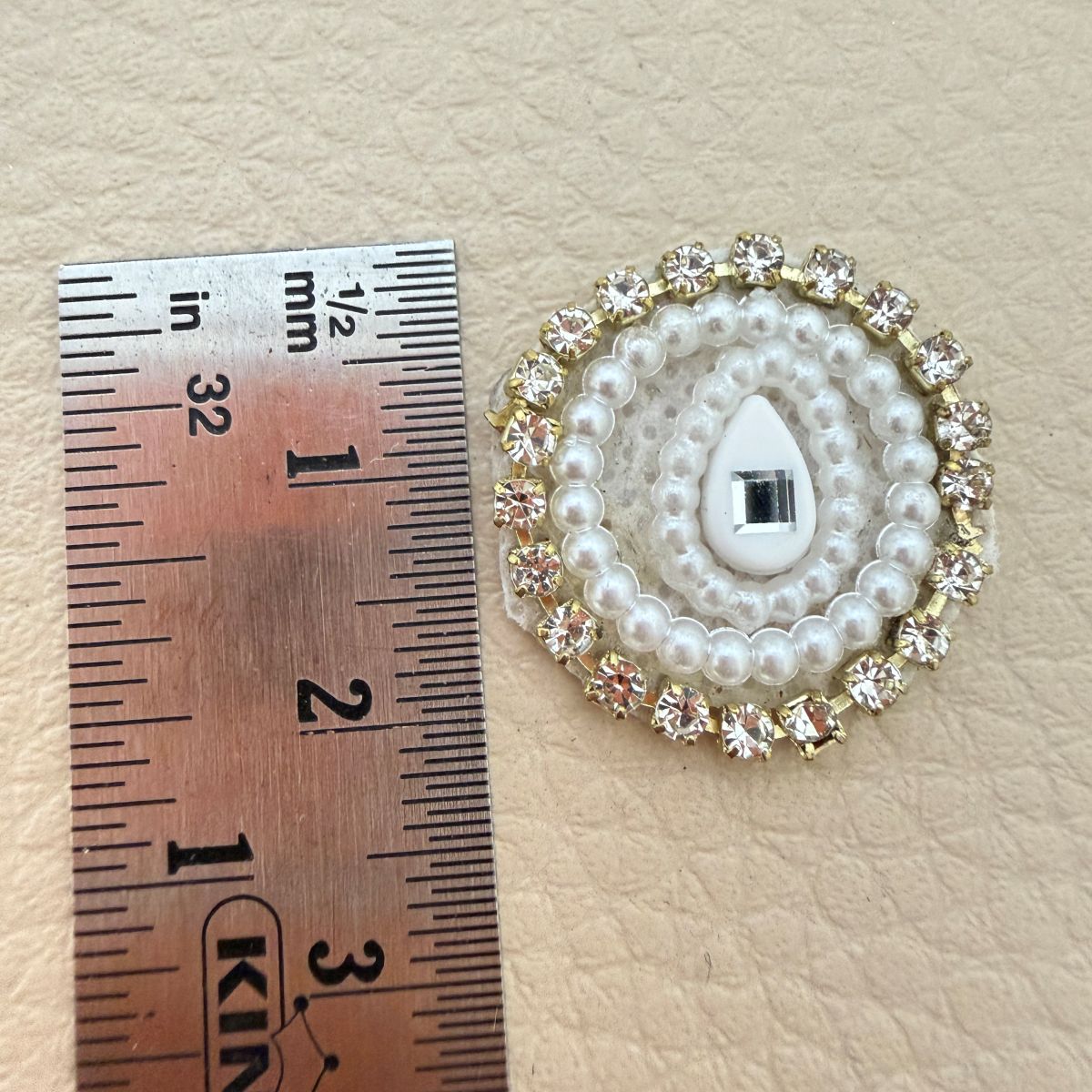 White Pearl & Rhinestone lehenga embellished Applique Patch – Pack of 25
