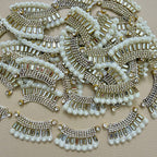 Crescent Rhinestone Baguette & Pearl Patch