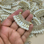 Crescent Rhinestone Baguette & Pearl Patch