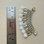 Crescent Rhinestone Baguette & Pearl Patch