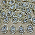 Teardrop Pearl & Rhinestone Embellishment Patch