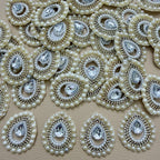 Teardrop Pearl & Rhinestone Embellishment Patch