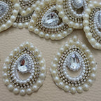 Teardrop Pearl & Rhinestone Embellishment Patch