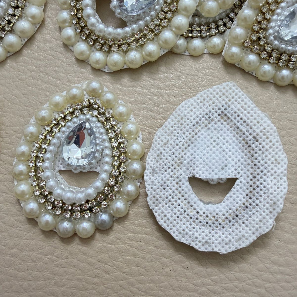 Teardrop Pearl & Rhinestone Embellishment Patch