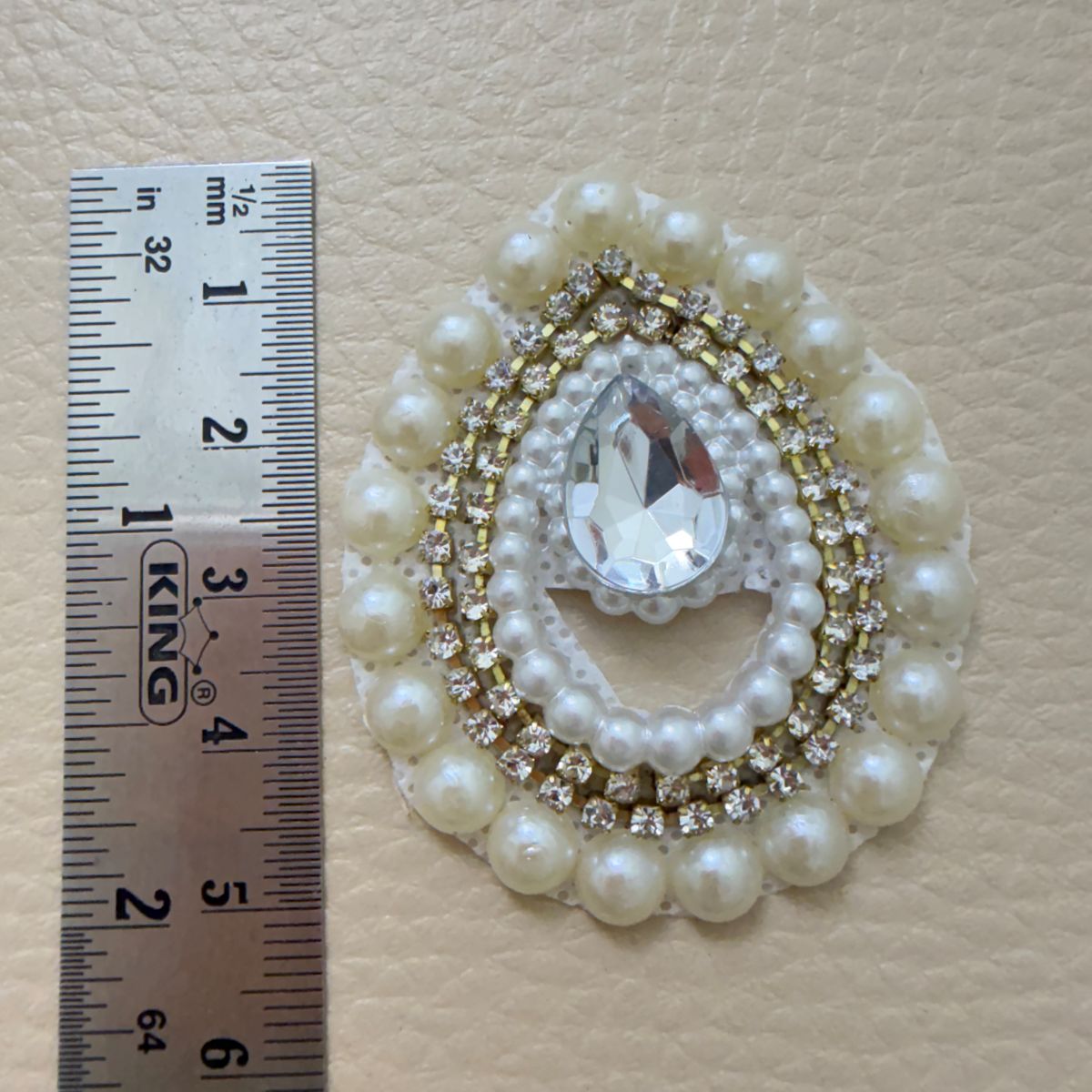 Teardrop Pearl & Rhinestone Embellishment Patch
