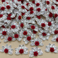 Six-Petal Star Crystal & Pearl Embellishment Patch