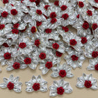 Six-Petal Star Crystal & Pearl Embellishment Patch