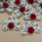 Six-Petal Star Crystal & Pearl Embellishment Patch