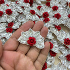 Six-Petal Star Crystal & Pearl Embellishment Patch