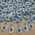 Blue Pearl Crystal Teardrop Sequin Applique Patches – Pack of 10