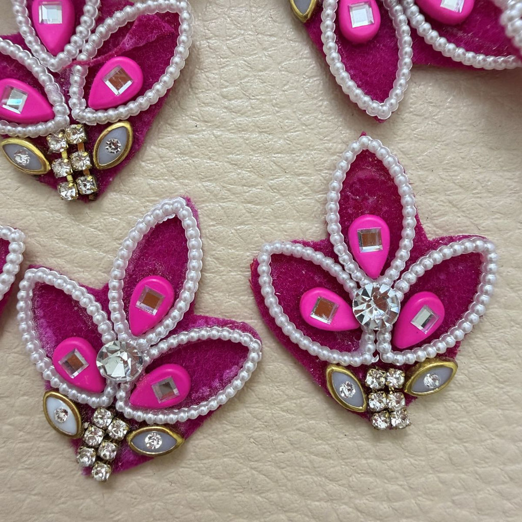 Rani Pink Lotus Patch – Pearl & Rhinestone Embellished