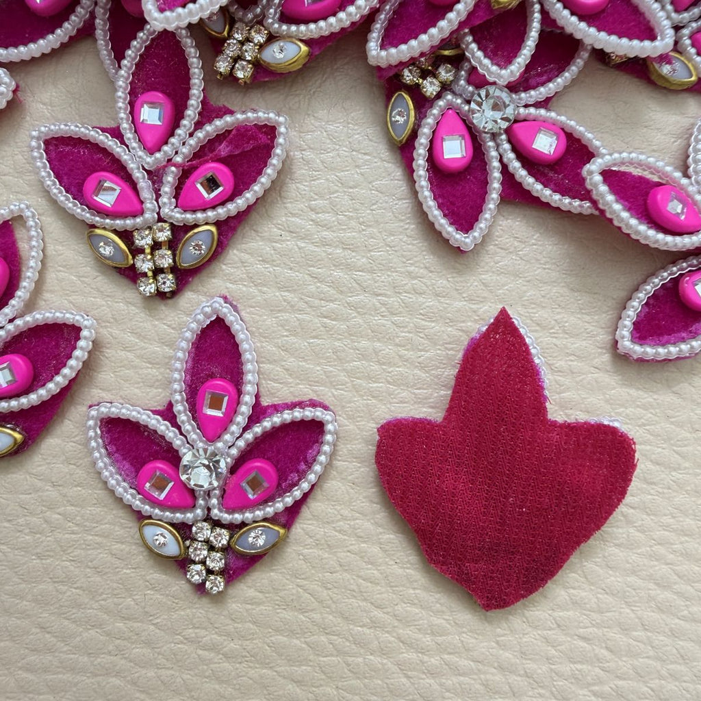 Rani Pink Lotus Patch – Pearl & Rhinestone Embellished