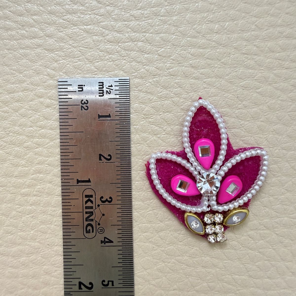 Rani Pink Lotus Patch – Pearl & Rhinestone Embellished