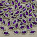Purple Marquise Crystal & Pearl Rhinestone Patch – Pack of 25 Pieces