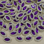 Purple Marquise Crystal & Pearl Rhinestone Patch – Pack of 25 Pieces