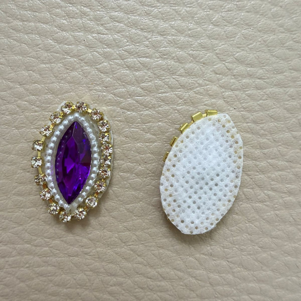 Purple Marquise Crystal & Pearl Rhinestone Patch – Pack of 25 Pieces