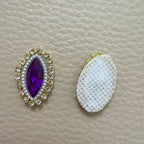Purple Marquise Crystal & Pearl Rhinestone Patch – Pack of 25 Pieces