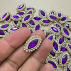 Purple Marquise Crystal & Pearl Rhinestone Patch – Pack of 25 Pieces