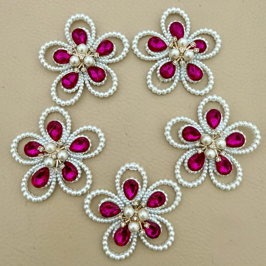 Pearl & Crystal Flower Patch – Fuchsia Pink