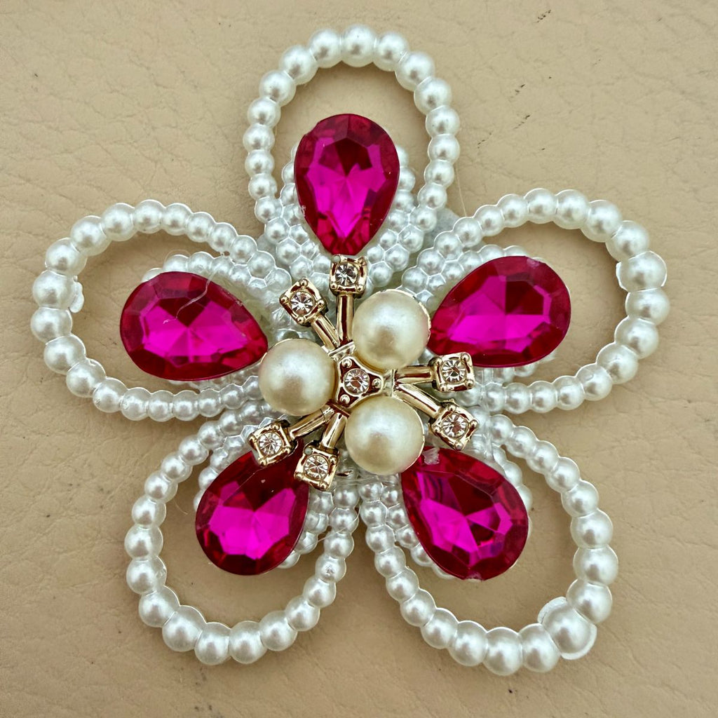 Pearl & Crystal Flower Patch – Fuchsia Pink