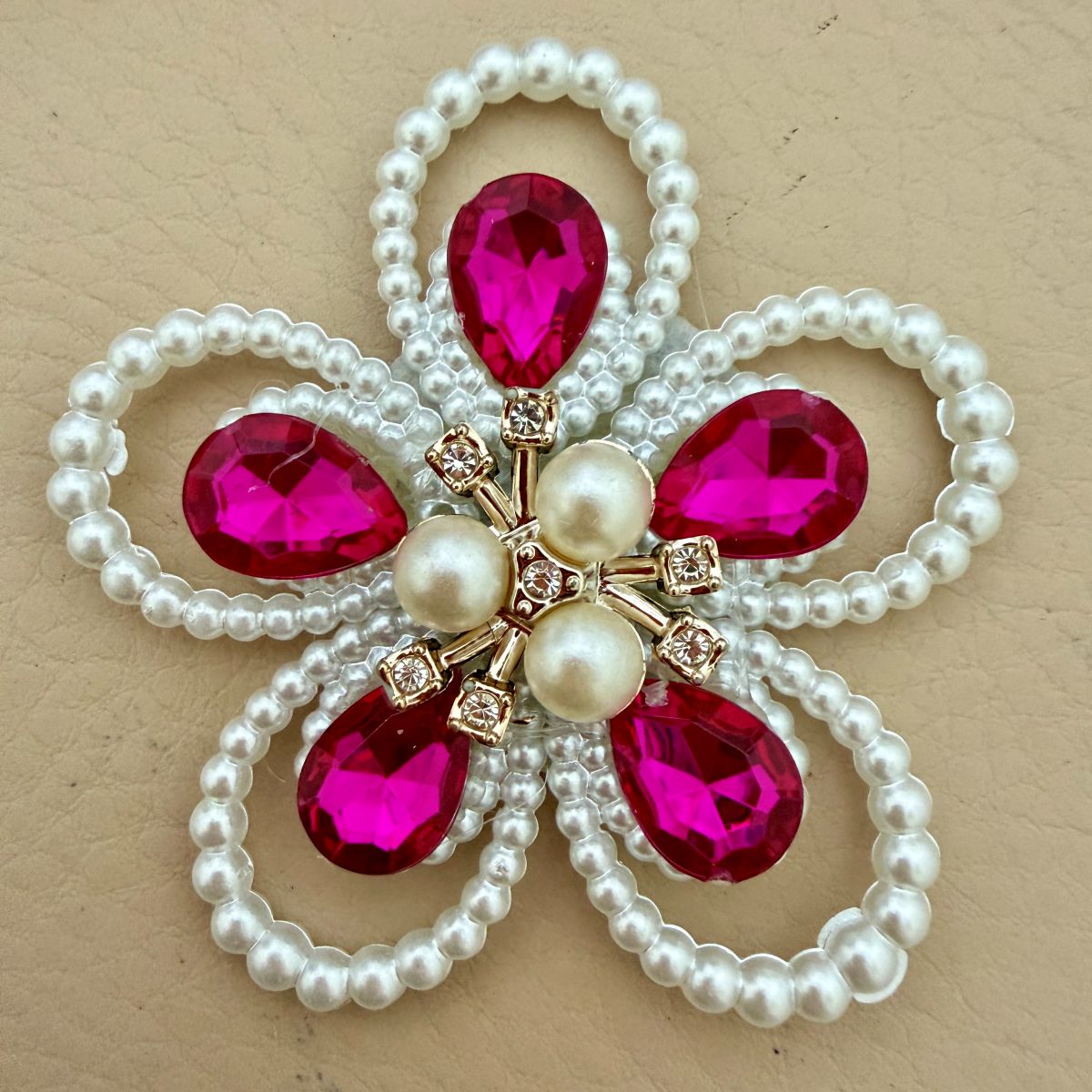 Pearl & Crystal Flower Patch – Fuchsia Pink