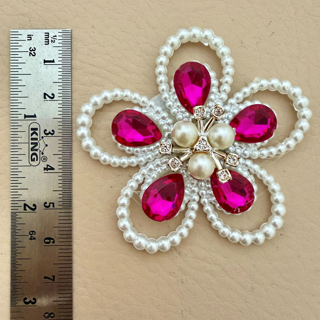 Pearl & Crystal Flower Patch – Fuchsia Pink