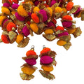 Boho Pom Pom Tassels with Gold Gota pack of 2