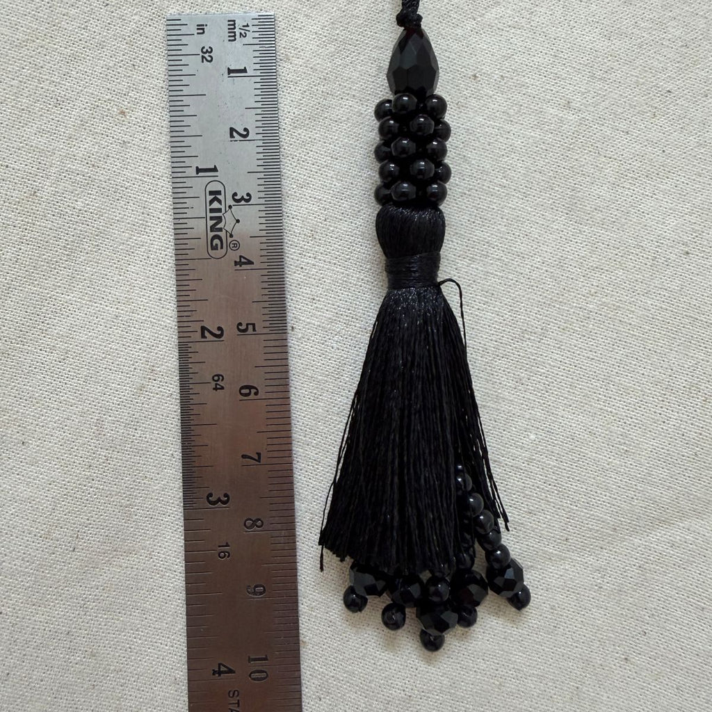 Black Beaded Tassel Latkan - 10 Pcs Pack