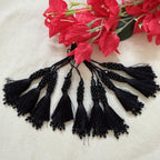 Black Beaded Tassel Latkan - 10 Pcs Pack