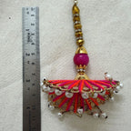 Pink Red Tassel Latkan with Pearl Drops pack of 2