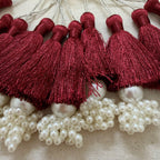 Maroon Pearl Tassel Latkan