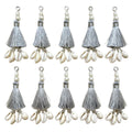 Silver Pearl Cowrie Shell Tassel Latkan – 10 Pcs