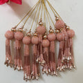 Blush Pink Beaded Ball Tassels