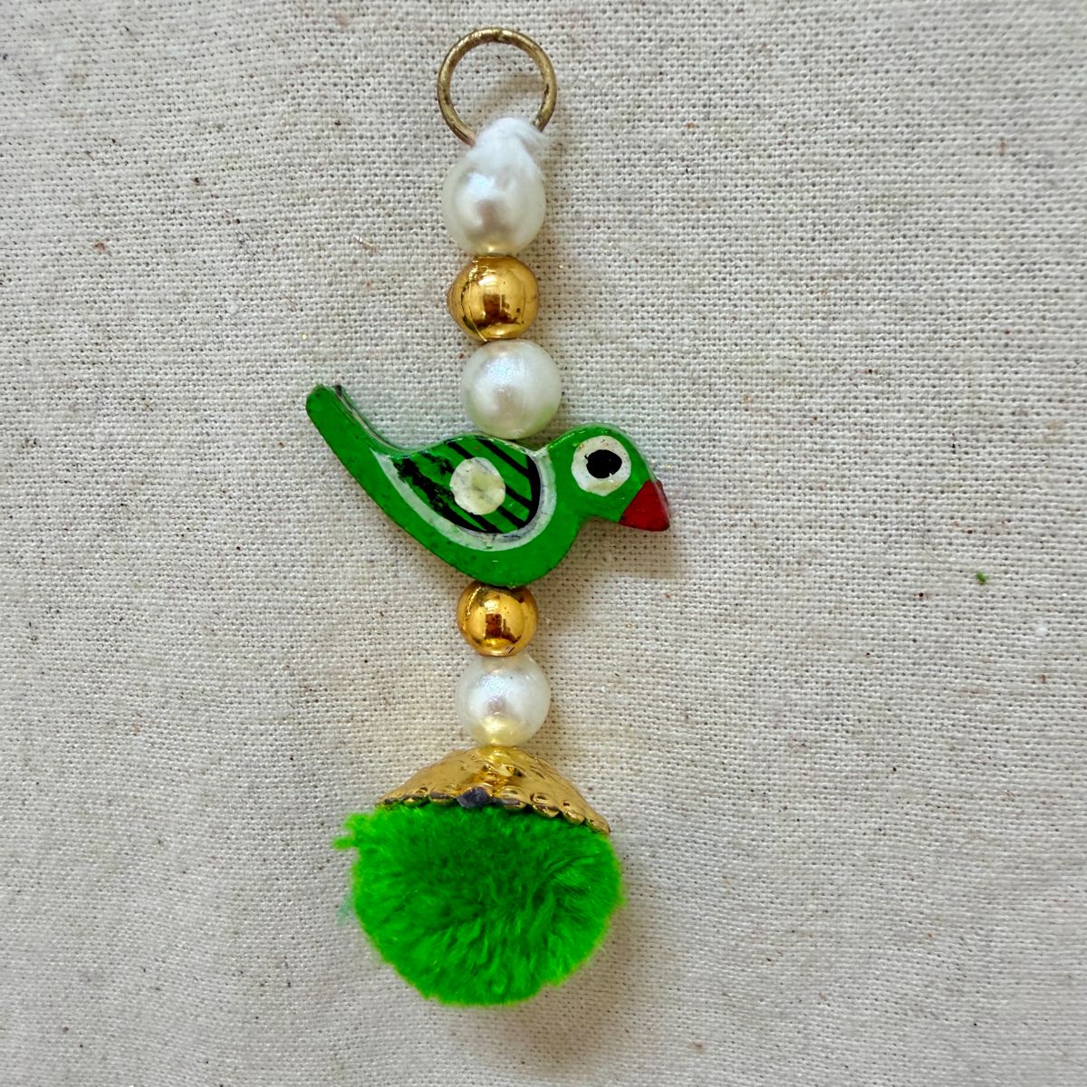Green Parrot Pom Pom Tassel Latkan