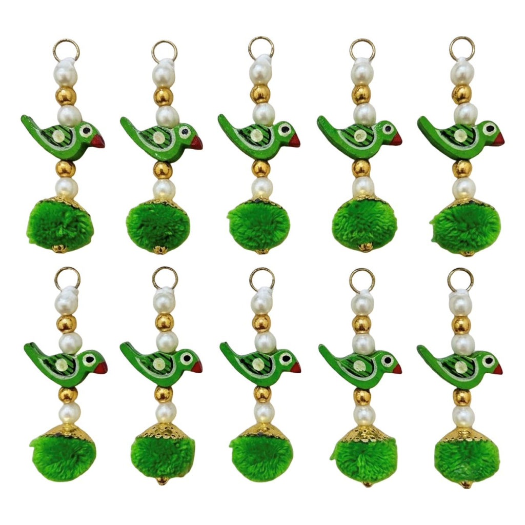 Green Parrot Pom Pom Tassel Latkan