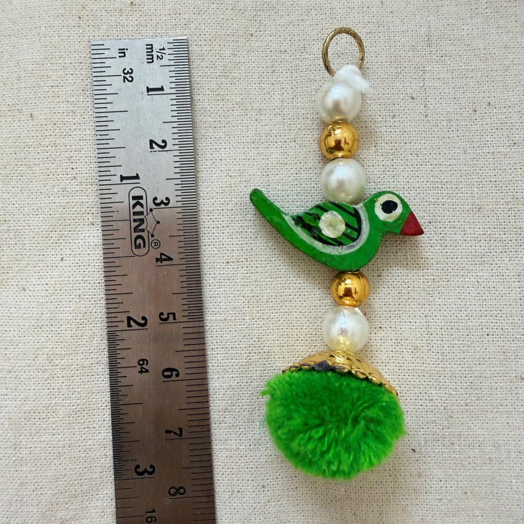 Green Parrot Pom Pom Tassel Latkan