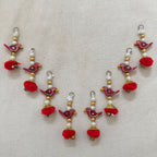Red Bird Pom Pom Tassel Latkan - 10 Pcs