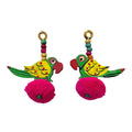 Handcrafted Wooden Parrot Charm - 1 Pair