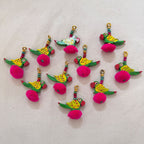Handcrafted Wooden Parrot Charm - 1 Pair